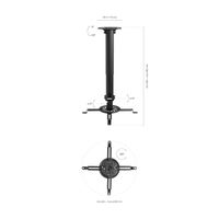 Miniatura 6 de AISENS Soporte Universal Giratorio  Inclinable y Extensible de Techo para Proyector 13 5Kg  Negro
