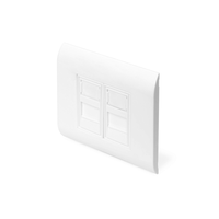 Miniatura 1 de DIGITUS Faceplate for Keystone Jacks  2x RJ45 dust cover  80x80 mm + 2x 22.5 mm modular insert  color pure white