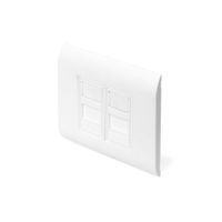 Miniatura 2 de DIGITUS Faceplate for Keystone Jacks  2x RJ45 dust cover  80x80 mm + 2x 22.5 mm modular insert  color pure white