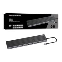 Miniatura 2 de DOCKING USB-C CONCEPTRONIC DONN32B A 2xHDMI 1xDP 2xUSB-C PD 100W 3xUSB-A 5GB 1xSD 1xMicroSD 1xRJ45