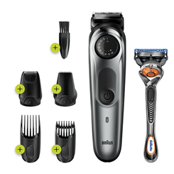 CORTAPELO BRAUN BT7220 CABEZALES REGULABLE 0.5-10mm RECARGABLE PARA CABELLO Y BARBA + GILLETTE PROGL