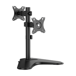 AISENS Soporte de Mesa Eco Inclinable y Rotable para 2 Monitores POS 8kg de 17  32   Negro