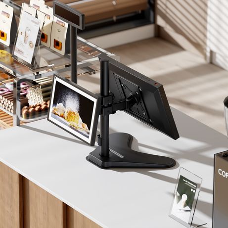 AISENS Soporte de Mesa Eco Inclinable y Rotable para 2 Monitores POS 8kg de 17 32 Negro - Imagen 5 de 8 AISENS Soporte de Mesa Eco Inclinable y Rotable para 2 Monitores POS 8kg de 17 32 Negro - Imagen 5 de 8