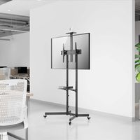 Miniatura 7 de AISENS Soporte De Suelo Eco Con Rueda  Bandeja Para DVD Y Soporte De C  mara Para Monitor TV 45kg De 37 70  Negro