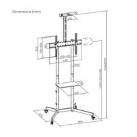 Miniatura 8 de AISENS Soporte De Suelo Eco Con Rueda  Bandeja Para DVD Y Soporte De C  mara Para Monitor TV 45kg De 37 70  Negro