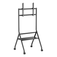 Miniatura 1 de AISENS Soporte de suelo eco con rueda  1 bandeja para pantalla interactiva TV 80kg de 37 86  Negro