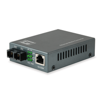 Miniatura 1 de CONVERTIDOR FIBRA LEVEL ONE FVT-1104 RJ45 ETHERNET A FIBRA MONOMODO SC 60KM