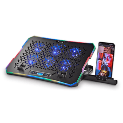 BASE DE REFRIGERACION PARA PORTATILES NGS HERO STAND HASTA 15,6" 6 VENTILADORES PANTALLA LCD SOPORTE