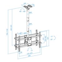 Miniatura 8 de Tooq LPCE2286TSLI-B Soporte techo 2 TV 43-86