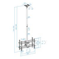 Miniatura 8 de Tooq LPCE2286TSLI-XL-B Soporte techo 2 TV 43-86