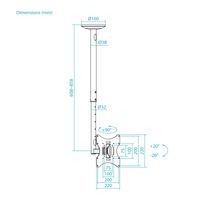 Miniatura 2 de SOPORTE DE TECHO TOOQ LPCE2301TSLI-B PANTALLA 23-42" MAX. 30KG VESA MAX. 200X200 GIRO 180º NEGRO
