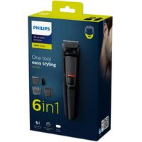 Miniatura 3 de RECORTADORA DE BARBA PHILIPS MG3710/15 6 EN 1 4 PEINES GUIA BATERIA 60min COLOR NEGRO