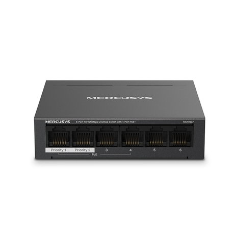 SWITCH POE+ NO GESTIONABLE MERCUSYS MS106LP 6P 10/100 CON 4P POE+ 30W ETHERNET MINI DESKTOP - Imagen 1 de 4 SWITCH POE+ NO GESTIONABLE MERCUSYS MS106LP 6P 10/100 CON 4P POE+ 30W ETHERNET MINI DESKTOP - Imagen 1 de 4