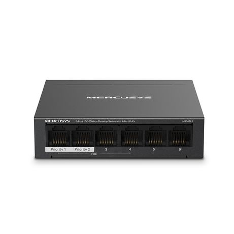 SWITCH POE+ NO GESTIONABLE MERCUSYS MS106LP 6P 10/100 CON 4P POE+ 30W ETHERNET MINI DESKTOP - Imagen 2 de 4 SWITCH POE+ NO GESTIONABLE MERCUSYS MS106LP 6P 10/100 CON 4P POE+ 30W ETHERNET MINI DESKTOP - Imagen 2 de 4