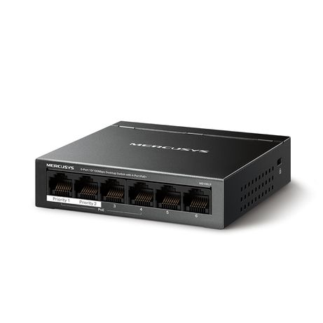 SWITCH POE+ NO GESTIONABLE MERCUSYS MS106LP 6P 10/100 CON 4P POE+ 30W ETHERNET MINI DESKTOP - Imagen 3 de 4 SWITCH POE+ NO GESTIONABLE MERCUSYS MS106LP 6P 10/100 CON 4P POE+ 30W ETHERNET MINI DESKTOP - Imagen 3 de 4