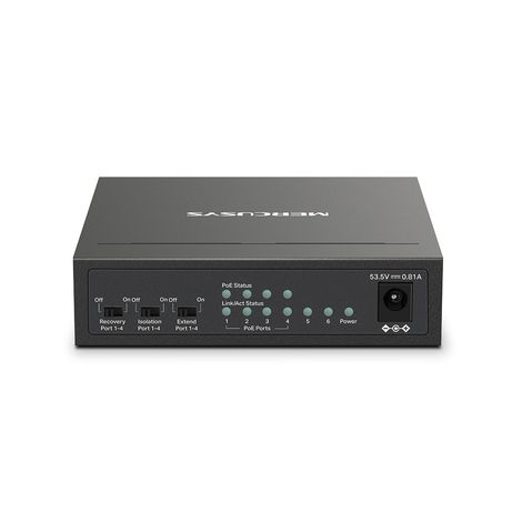SWITCH POE+ NO GESTIONABLE MERCUSYS MS106LP 6P 10/100 CON 4P POE+ 30W ETHERNET MINI DESKTOP - Imagen 4 de 4 SWITCH POE+ NO GESTIONABLE MERCUSYS MS106LP 6P 10/100 CON 4P POE+ 30W ETHERNET MINI DESKTOP - Imagen 4 de 4