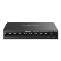 Miniatura 1 de SWITCH POE+ NO GESTIONABLE MERCUSYS MS110CMP 10P 10xRJ45 100Mbps 8xPoE+ 2xGbps 65W 250m