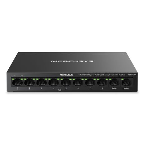 SWITCH POE+ NO GESTIONABLE MERCUSYS MS110CMP 10P 10xRJ45 100Mbps 8xPoE+ 2xGbps 65W 250m - Imagen 2 de 4 SWITCH POE+ NO GESTIONABLE MERCUSYS MS110CMP 10P 10xRJ45 100Mbps 8xPoE+ 2xGbps 65W 250m - Imagen 2 de 4