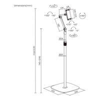 Miniatura 8 de SOPORTE AISENS SUELO UNIVERSAL AJUSTABLE (3 PIVOTES) TABLET NEGRO