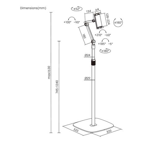 SOPORTE AISENS SUELO UNIVERSAL AJUSTABLE (3 PIVOTES) TABLET NEGRO - Imagen 8 de 8 SOPORTE AISENS SUELO UNIVERSAL AJUSTABLE (3 PIVOTES) TABLET NEGRO - Imagen 8 de 8