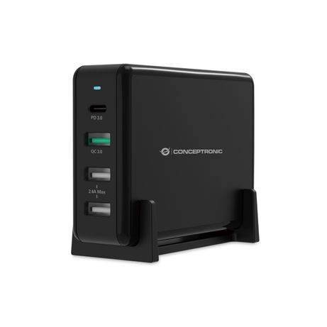 CARGADOR DE SOBREMESA CONCEPTRONIC QUICK CHARGE PD 4 PUERTOS 3 PUERTOS USB-A 1 PUERTO USB-C 65W - Imagen 8 de 8 CARGADOR DE SOBREMESA CONCEPTRONIC QUICK CHARGE PD 4 PUERTOS 3 PUERTOS USB-A 1 PUERTO USB-C 65W - Imagen 8 de 8