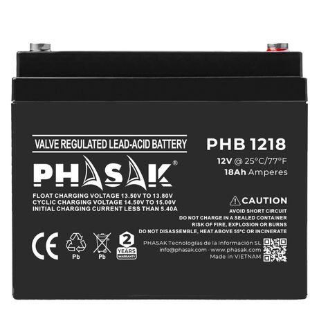 Phasak Bater a 12V 18Ah PHB 1218 - Imagen 4 de 5 Phasak Bater a 12V 18Ah PHB 1218 - Imagen 4 de 5