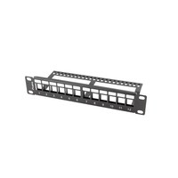 Miniatura 1 de PATCH PANEL LANBERG 12 PUERTOS 1U RACK 19-ORGANIZADOR MODULOS KEYSTONE NEGRO
