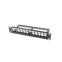 Miniatura 2 de PATCH PANEL LANBERG 12 PUERTOS 1U RACK 19-ORGANIZADOR MODULOS KEYSTONE NEGRO