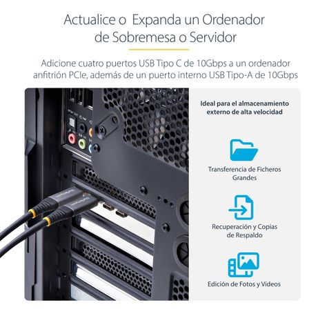 Tarjeta PCIe de 5 Puertos USB de 10Gbps 4x USB-C / 1x USB-A - Imagen 11 de 15 Tarjeta PCIe de 5 Puertos USB de 10Gbps 4x USB-C / 1x USB-A - Imagen 11 de 15