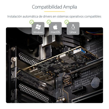 Tarjeta PCIe de 5 Puertos USB de 10Gbps 4x USB-C / 1x USB-A - Imagen 13 de 15 Tarjeta PCIe de 5 Puertos USB de 10Gbps 4x USB-C / 1x USB-A - Imagen 13 de 15