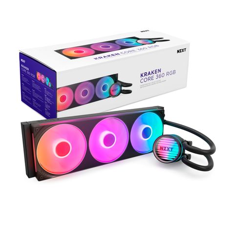 NZXT KRAKEN CORE RGB - 360MM AIO LIQUID COOLER WITH RGB CAP & RGB CORE FAN (Black) RL-KR36C-B1 - Imagen 3 de 3 NZXT KRAKEN CORE RGB - 360MM AIO LIQUID COOLER WITH RGB CAP & RGB CORE FAN (Black) RL-KR36C-B1 - Imagen 3 de 3