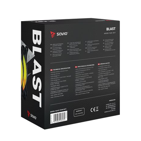 Savio BLAST FAN SET sistema de refrigeraci n para ordenador Carcasa del ordenador Ventilador 12 cm Negro 3 pieza s - Imagen 10 de 10 Savio BLAST FAN SET sistema de refrigeraci n para ordenador Carcasa del ordenador Ventilador 12 cm Negro 3 pieza s - Imagen 10 de 10