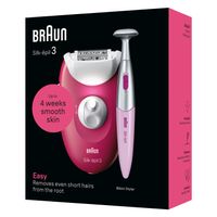 Miniatura 3 de DEPILADORA BRAUN SILK-EPIL 3 SE3-202 CON CABLE 20 PINZAS LUZ COLOR FRAMBUESA