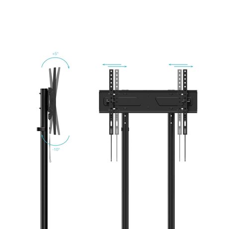 SOPORTE DE SUELO CON RUEDAS TOOQ FS1150M-B PANTALLAS DE 37" - 70" MAX 70KG VESA MAX. 600x400 BANDEJA - Imagen 4 de 7 SOPORTE DE SUELO CON RUEDAS TOOQ FS1150M-B PANTALLAS DE 37" - 70" MAX 70KG VESA MAX. 600x400 BANDEJA - Imagen 4 de 7