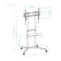 Miniatura 7 de SOPORTE DE SUELO CON RUEDAS TOOQ FS1150M-B PANTALLAS DE 37" - 70" MAX 70KG VESA MAX. 600x400 BANDEJA
