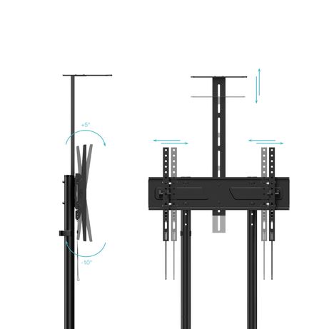 SOPORTE DE SUELO CON RUEDAS TOOQ FS1151M-B PANTALLAS DE 37" - 70" MAX 70KG VESA MAX. 600x400 BANDEJA - Imagen 4 de 7 SOPORTE DE SUELO CON RUEDAS TOOQ FS1151M-B PANTALLAS DE 37" - 70" MAX 70KG VESA MAX. 600x400 BANDEJA - Imagen 4 de 7