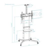 Miniatura 7 de SOPORTE DE SUELO CON RUEDAS TOOQ FS1151M-B PANTALLAS DE 37" - 70" MAX 70KG VESA MAX. 600x400 BANDEJA