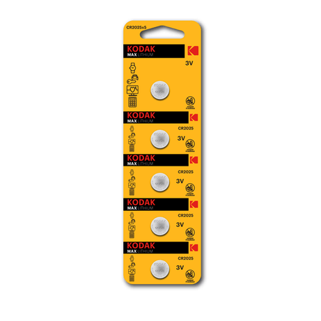 PILAS CR2025 KODAK KDCR20255 BOTON LITIO 3V PACK 5 UNIDADES (ecotasa incl) - Imagen 1 de 1 PILAS CR2025 KODAK KDCR20255 BOTON LITIO 3V PACK 5 UNIDADES (ecotasa incl) - Imagen 1 de 1