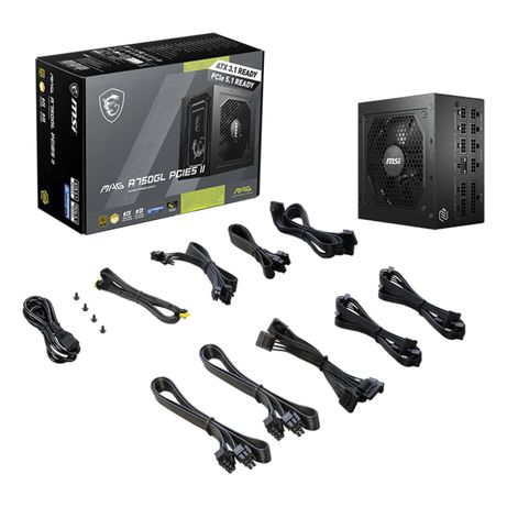 MSI MAG A750GL PCIE5 II 750W 12 cm 80 PLUS GoldFully-Modular - Imagen 5 de 5 MSI MAG A750GL PCIE5 II 750W 12 cm 80 PLUS GoldFully-Modular - Imagen 5 de 5