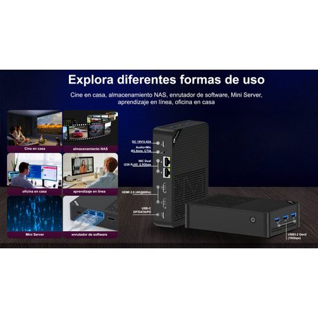 LEOTEC MINI PC NAS SERVER INTEL N150 12GB LPDDR5 + 64GB eMMC + 512GB NVME + 3x2280 M.2 NVMe(PCIe3,0) - Imagen 6 de 33 LEOTEC MINI PC NAS SERVER INTEL N150 12GB LPDDR5 + 64GB eMMC + 512GB NVME + 3x2280 M.2 NVMe(PCIe3,0) - Imagen 6 de 33