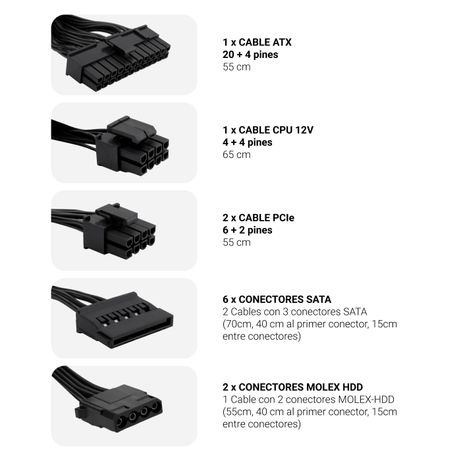 FUENTE ALIMENTACION 750W COOLBOX POWERLINE3 PFC-ACTIVO 85+ 6SATA 12CM ATX - Imagen 3 de 3 FUENTE ALIMENTACION 750W COOLBOX POWERLINE3 PFC-ACTIVO 85+ 6SATA 12CM ATX - Imagen 3 de 3