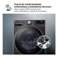 Miniatura 9 de LAVADORA CARGA FRONTAL LG F0P3CYV2E 20 KG 1000 RPM B INOX NEGRA ANTIHUELLAS