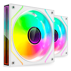 KIT 2xVENTILADOR INTERNO ARGB MARS GAMING MF3DPROX2 BLANCO 120mm ARGB 360º PWM