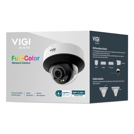 TP-LINK VIGI 2MP Full-Color Dome Network Camera SPEC: 2MP, 2.8mm Fixed Lens, 1/3" Progressive Scan CMOS, H.265+/H.265/H.264+/H.264, IR&White LED, 25fp - Imagen 5 de 5 TP-LINK VIGI 2MP Full-Color Dome Network Camera SPEC: 2MP, 2.8mm Fixed Lens, 1/3" Progressive Scan CMOS, H.265+/H.265/H.264+/H.264, IR&White LED, 25fp - Imagen 5 de 5