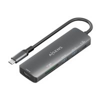 Miniatura 2 de AISENS USB C Dock 6 en 1  USB C A  1x HDMI  2x USB A  1x USB C PD 100W  1x SD  1x MicroSD  Gris  15cm