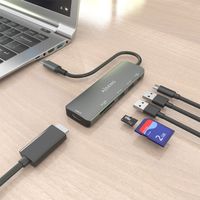 Miniatura 6 de AISENS USB C Dock 6 en 1  USB C A  1x HDMI  2x USB A  1x USB C PD 100W  1x SD  1x MicroSD  Gris  15cm