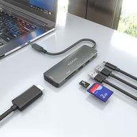 Miniatura 7 de AISENS USB C Dock 6 en 1  USB C A  1x HDMI  2x USB A  1x USB C PD 100W  1x SD  1x MicroSD  Gris  15cm