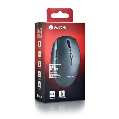 MOUSE NGS WIRELESS ERGO BEE BLACK CON TECLAS SILENCIOSAS NEGRO - Imagen 6 de 7 MOUSE NGS WIRELESS ERGO BEE BLACK CON TECLAS SILENCIOSAS NEGRO - Imagen 6 de 7