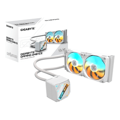 SISTEMA DE REFRIGERACION LIQUIDA GIGABYTE CPU GAMING 240 ICE BLANCO,1851/1700/115X/1200/AM5/AM4,2X120MM (GP-GIGABYTE GME 240I)