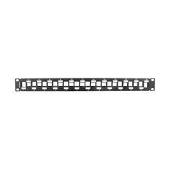 PATCH PANEL LANBERG 24PUERTOS 1U RACK 19 ESCALONADO ORGANIZADOR MOD KEYSTONE BK